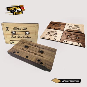 3D Cassette Tape SVG + Ai Laser Cut Files -- INSTANT DOWNLOAD