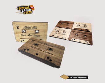 3D Cassette Tape SVG + Ai Laser Cut Files -- INSTANT DOWNLOAD