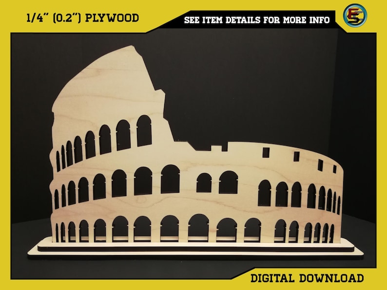 Rome Colosseum SVG Ai Laser Cut Files INSTANT DOWNLOAD image 4