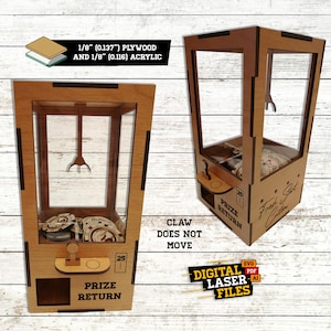 Arcade Claw Machine SVG + Ai Laser Cut Files - DESCARGA INSTANTE