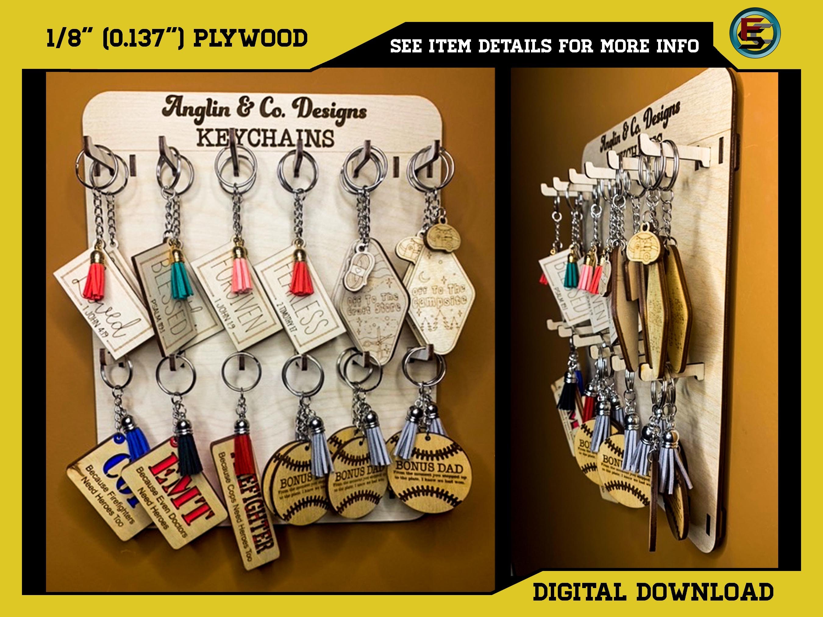 Large Wall Hanging Keychain Display SVG Ai Laser Cut Files Etsy