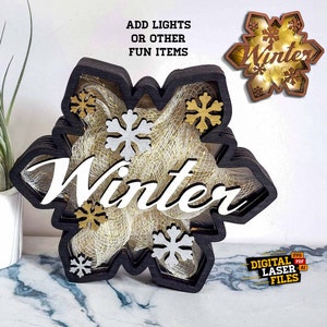 Winter Snow SVG + Ai Laser Cut Files -- INSTANT DOWNLOAD