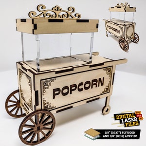 Popcorn staan SVG + Ai laser gesneden bestanden--INSTANT DOWNLOAD