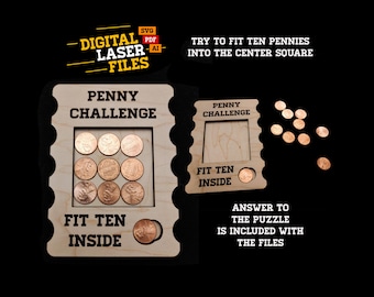 Penny Challenge Puzzle SVG + Ai Laser Cut Files -- INSTANT DOWNLOAD