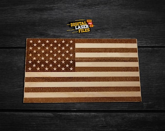 USA Flag svg + Ai Laser Cut Files -- INSTANT DOWNLOAD