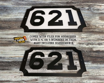 Modern House Number Sign File for Glowforge or Laser Cutter, House ...
