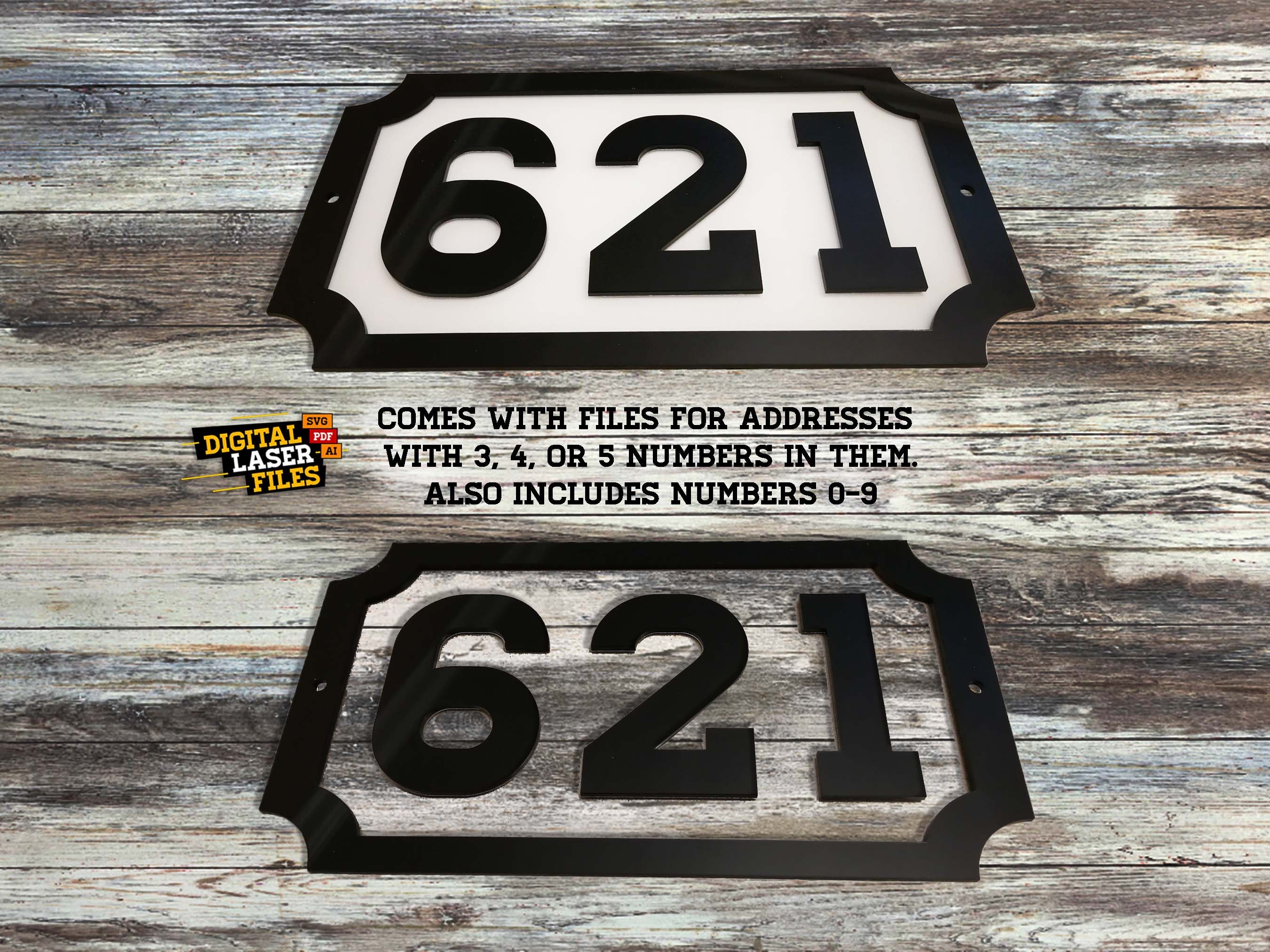 House Address Sign Svg + Ai Laser Cut Files -- INSTANT DOWNLOAD - Etsy