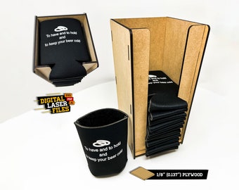 Can Sleeve Drink Holder Display SVG + Ai Laser Cut Files -- INSTANT DOWNLOAD