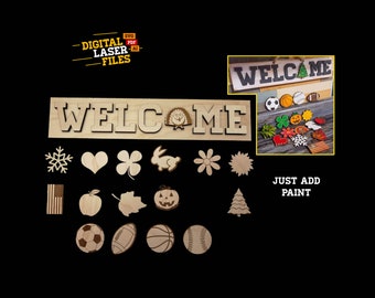 Welcome Sign SVG + Ai Laser Cut Files -- INSTANT DOWNLOAD