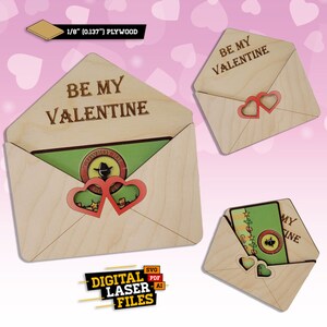 Valentine Geschenk Kartenhalter SVG + Ai Laser Cut Dateien -- INSTANT DOWNLOAD