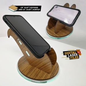 S-Hook Phone Stand SVG + Ai Laser Cut Files -- INSTANT DOWNLOAD
