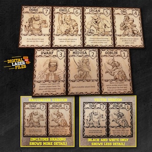 Mythische Brawl Card Game svg + Ai Laser Cut Files -- INSTANT DOWNLOAD