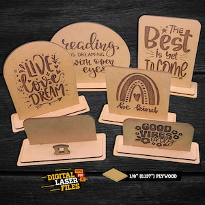Stand-up Display Pack van 6 SVG + Ai Laser Cut-bestanden - INSTANT DOWNLOAD