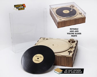 Gran tocadiscos SVG + Ai Laser Cut Files - DESCARGA INSTANTE