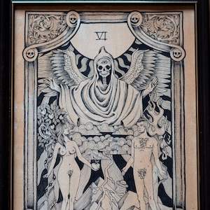 The Lovers tarotkaart A4-afdruk