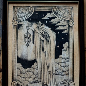 The Hermit tarot card A4 print