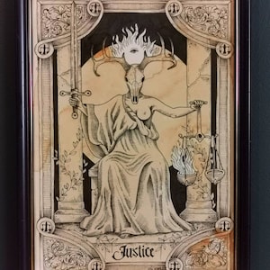 Justice Tarot Card A4 Print