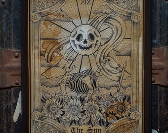 Carta de Tarô do Sol A4 impressa