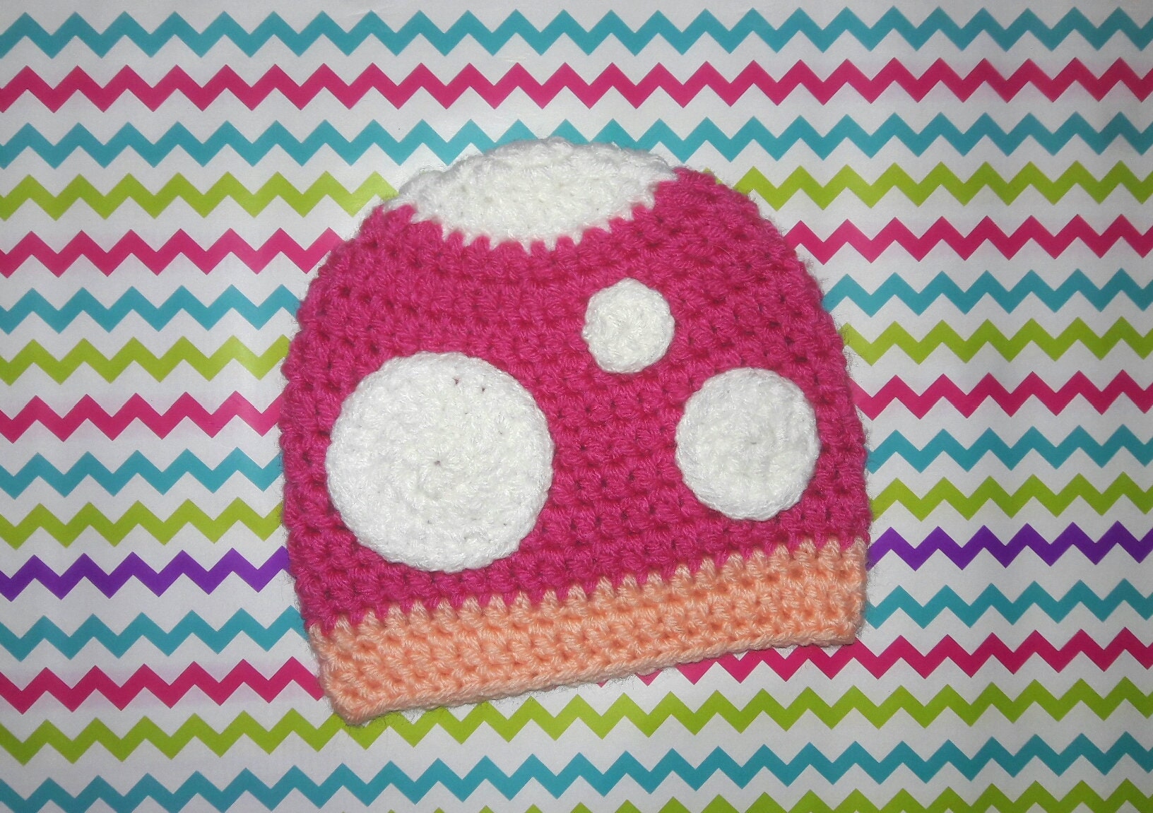 Pink Mushroom Toadette Crochet Hat Nintendo Winter Etsy