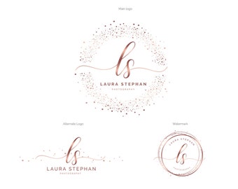 Premade Logo, Photography Logo, Lash Artist Logo, Circle Logo, Rose Gold Makeup Artist Logo, Beauty Logo, Boutique Logo, Branding Kit