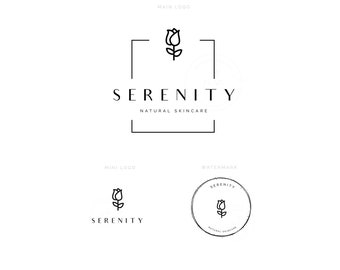 Logotipo de cuidado de la piel, logotipo de rosa, logotipo de maquillador, logotipo de fotografía, logotipo de belleza, kit de marca, logotipo femenino, logotipo de boutique de salón de belleza