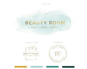Beauty Logo, Makeup Artist Logo, Gold Watercolour Branding kit, Beauty Salon Logo, Photography Logo, Boutique Logo, Lash Artist Logo