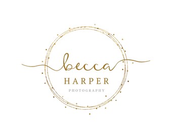 Premade Logo, Photography Logo, Lash Artist Logo, Fashion Boutique Logo, Circle Logo, Rose Gold Logo, Makeup Artist Logo, Gold Glitter Logo