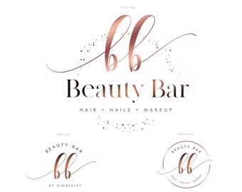 Beauty Logo, Lash Artist Logo, Makeup Artist Logo, Rose Gold Branding kit, Hair Stylist Logo, Nails Artist Logo, Boutique Logo, Salon Logo