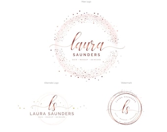 Beauty Logo, Makeup Artist Logo, Rose Gold Watercolor Branding kit, Beauty Salon Logo, Photography Logo, Boutique Logo, Lash Artist Logo