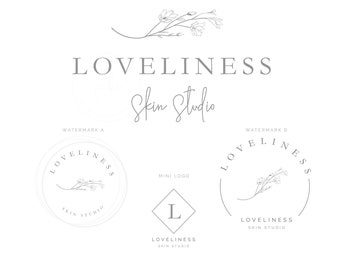 Logotipo de cuidado de la piel, logotipo botánico, logotipo de fotografía, logotipo de belleza, logotipo de hojas, kit de marca, logotipo femenino, logotipo de boutique floral, logotipo orgánico