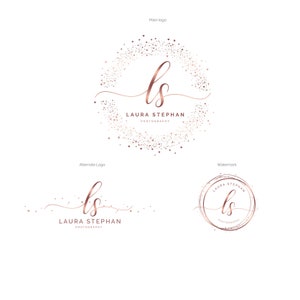 Premade Logo, Photography Logo, Lash Artist Logo, Circle Logo, Rose Gold Makeup Artist Logo, Beauty Logo, Boutique Logo, Branding Kit