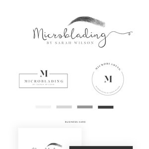 Premade Microblading, Brow Logo Design, Makeup Artist Logo, Eyebrow Logo, Makeup logo, Signature Logo, Branding kit, Beauty Logo