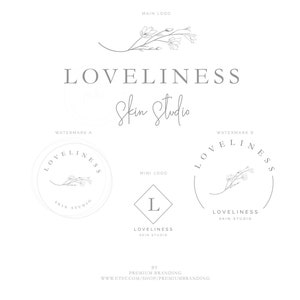 Skincare Logo, Botanical Logo, Photography Logo, Beauty Logo, Leaf Logo, Branding kit, Feminine Logo, Floral Boutique Logo, Organic Logo