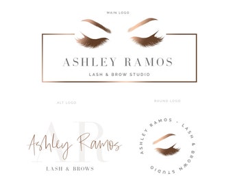 Lash Artist Logo, Lash logo, Beauty Logo, Lash and Brow Studio Logo, Makeup Artist Logo, Eyelash Rose Gold Logo design, , Eyelashes Logo