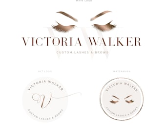 Lash Artist Logo, Lash logo, Beauty Logo, Lash and Brow Studio Logo, Makeup Artist Logo, Eyelash Rose Gold Logo design, Eyelashes Logo