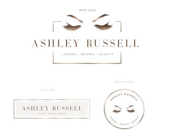 Lash Artist Logo, Lash logo, Beauty Logo, Lash and Brow Studio Logo, Makeup Artist Logo, Eyelash Rose Gold Logo design, Eyelashes Logo