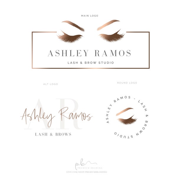 Lash Artist Logo, Lash logo, Beauty Logo, Lash and Brow Studio Logo, Makeup Artist Logo, Eyelash Rose Gold Logo design, , Eyelashes Logo