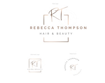 Beauty Logo, Makeup Artist Logo, Hair Stylist Logo, Premade Logo, Photography Logo, Rose Gold Logo, Branding kit, Boutique Logo