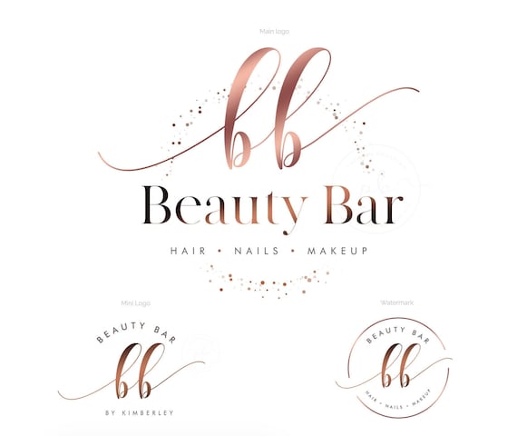 Beauty Logo, Lash Artist Logo, Makeup Artist Logo, Rose Gold Branding kit, Hair Stylist Logo, Nails Artist Logo, Boutique Logo, Salon Logo