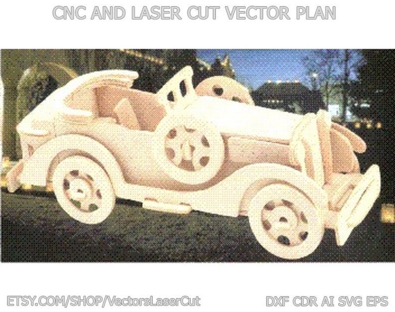 Vector file for laser cutting plywood Rare car #2 DXF CDR svg ai eps vector project for CNC router and laser cut CorelDraw