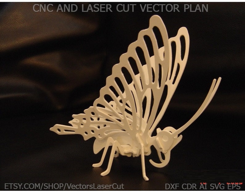Vector file for laser cutting plywood Butterfly DXF CDR svg ai eps CorelDraw vector project for CNC router and laser cut