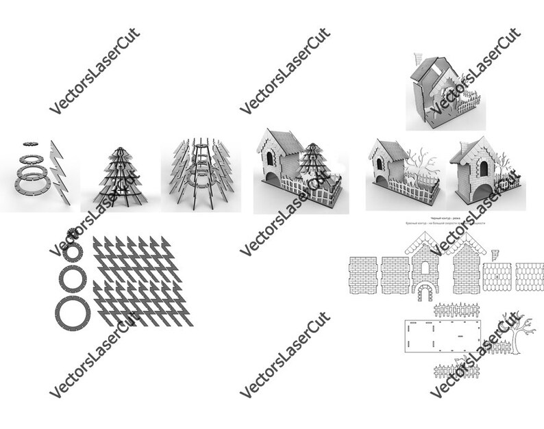 CorelDraw Vector file for laser cutting plywood Birdhouse #2 DXF CDR svg ai eps vector project for CNC router and laser cut