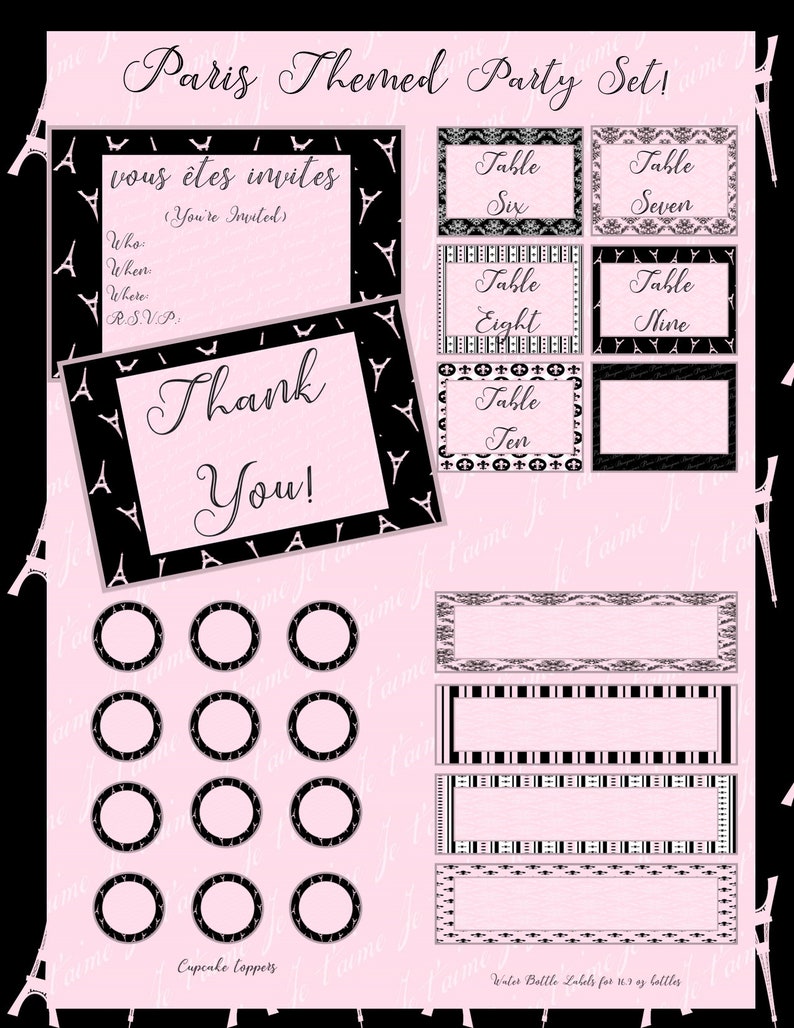 Paris Themed Birthday Party Decor Etsy