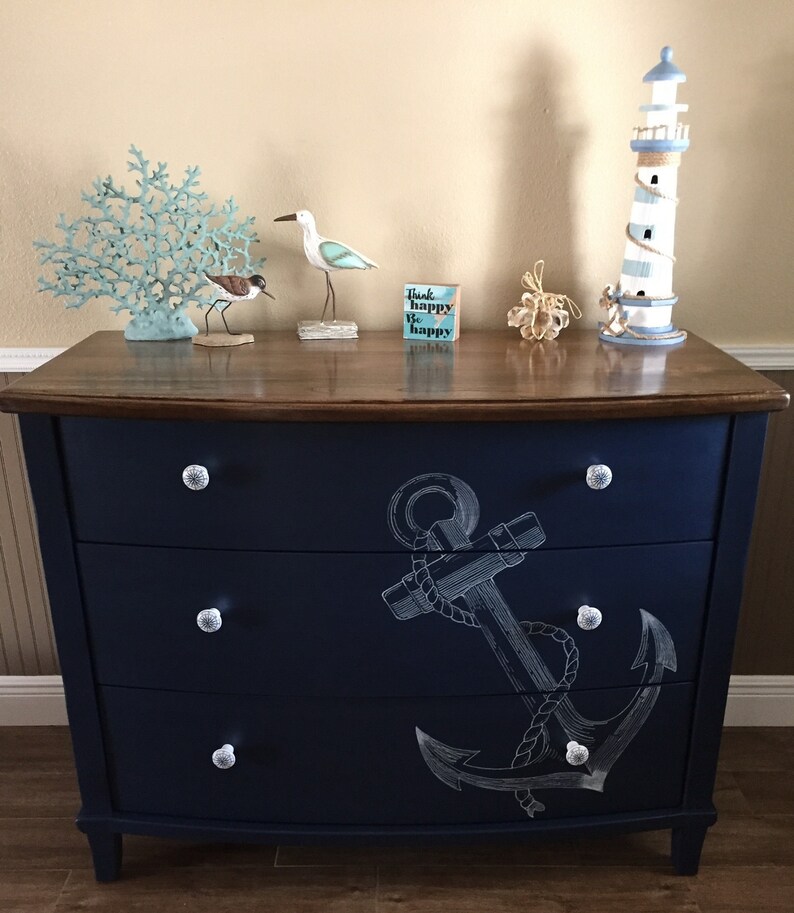 SOLD Vintage Nautical Anchor Dresser Etsy
