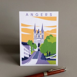 Postcard digital illustration of Angers Cathedral image 1