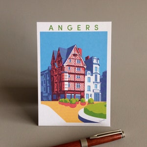 Carte postale illustration du patrimoine d'Angers