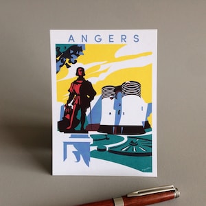 Carte postale illustration du château d'Angers