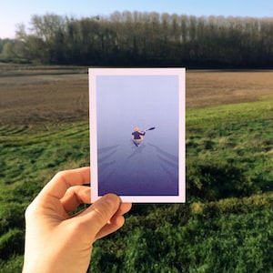 Carte postale illustration digitale kayak sur la Loire