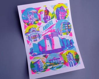 Póster risográfico decorativo de Angers