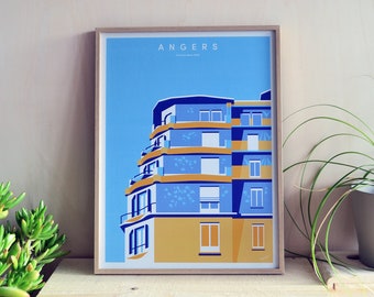 Póster ilustrado del patrimonio de Angers